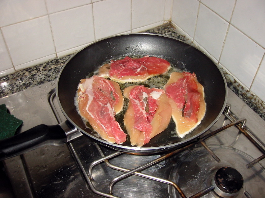 Saltimbocca on the fire