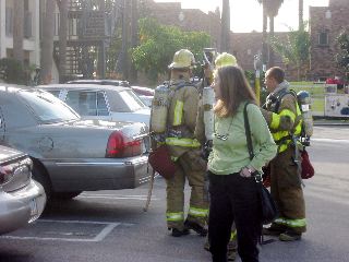 Lindsey with the firemen