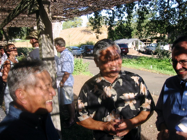 Mas, Bill, and Alan in the shade